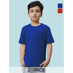 Friskers Boys Pack of 2 Solid Round Neck Cotton T-shirts-picture-47