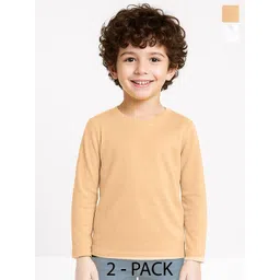 Friskers Boys Pack Of 2 Solid Round Neck Cotton T-Shirts-picture-31