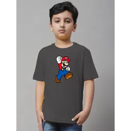 Friskers Boys Printed Short Sleeves Round Neck Regular Fit Cotton T-shirt-picture-32