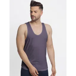 Friskers Men Grey Solid Cotton Innerwear Vests-image-16