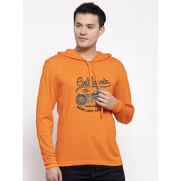 Friskers Men Orange & Grey Typography Printed Cotton T-shirt-image-8