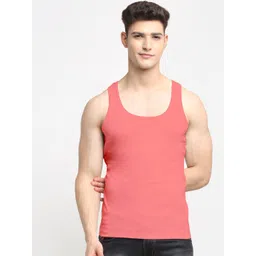 Friskers Men Orange Solid Pure Cotton Tank Innerwear Vest-picture-41