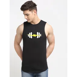 Friskers Men Printed Round Neck Gym Vests-image-14