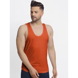 Friskers Men Rust Solid 180GSM Innerwear Vest-picture-39