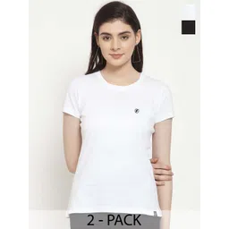 Friskers Pack of 2 Round Neck Short Sleeves Cotton Slim Fit T-shirt-picture-40