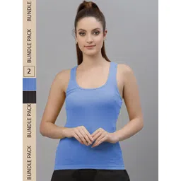 Friskers Pack Of 2 Scoop Neck Cotton Tank Top-picture-28