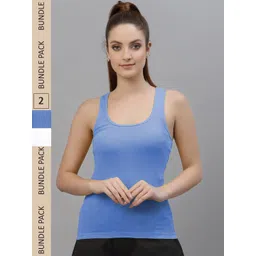 Friskers Pack Of 2 Scoop Neck Cotton Tank Top-picture-29