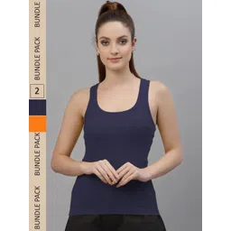 Friskers Pack Of 2 Scoop Neck Cotton Tank Top-picture-31