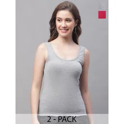 Friskers Pack Of 2 Scoop Neck Sleeveless Cotton Tank Top-picture-36