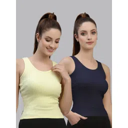 Friskers Pack of 2 Scoop Neck Sleeveless Cotton Tank Top-picture-29