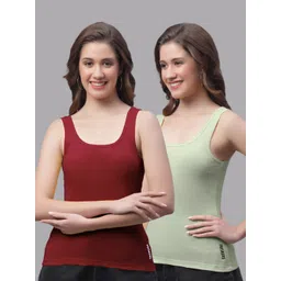 Friskers Pack Of 2 Scoop Neck Sleeveless Cotton Tank Top-picture-38