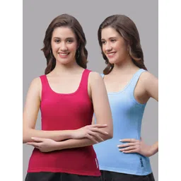 Friskers Pack Of 2 Scoop Neck Sleeveless Cotton Tank Top-picture-28