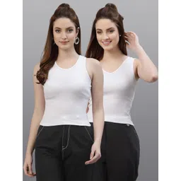 Friskers Pack of 2 Women White Solid Crop Top-picture-29