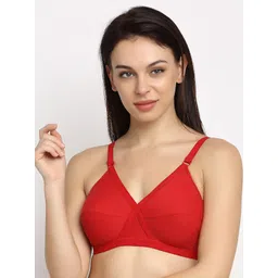 Friskers Red Solid Non-Wired Non Padded Balconette Bra O-312-03-30-picture-18