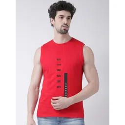 Friskers Typography Printed Pure Cotton Slim Fit Sleeveless T-shirt-picture-13