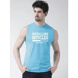 Friskers Typography Pure Sleeveless Cotton Slim Fit T-shirt-picture-28