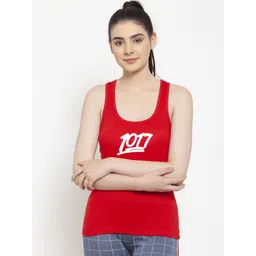 Friskers Women Red & White Printed Camisole-picture-15