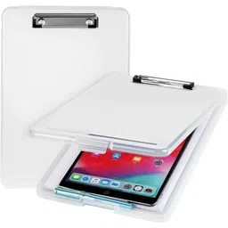 frkb Semi Transparent A4 Folding Exam Pad/Clipboard with Storage Case for Paper etc-picture-20
