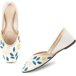 Froh Feet Ethnic Jutti for Women Traditional Handmade Fulkari Jutti Slip-On Shoes Bellies for Women Wedding Party Festival Occasion-picture-15