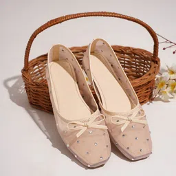 froh feet Designer Mesh Ballet Flats for Women | Comfortable Party Wear Flats Bellies For Women-picture-14