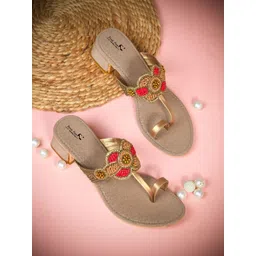Froh Feet Embellished Ethnic Block Sandals-picture-43