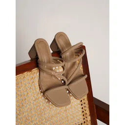 Froh Feet Women Embellished Block Heel Multi Strap Sandals-picture-22