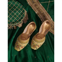 Froh Feet Women Ethnic Slip-On Embroidered Mojaris Flats-picture-24