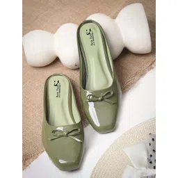 Froh Feet Women Solid Mules with Bows Flats-picture-40