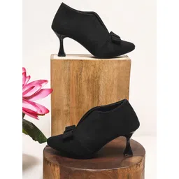 Froh Feet Women Solid Slim Heels Pumps With Bows-picture-34