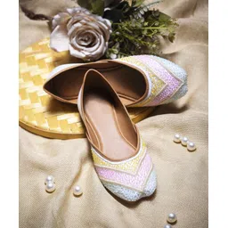 froh feet Women's Ethnic Jutti with Sequin Detailing | Festive Party Wear Mojari Bellies For Women-picture-13