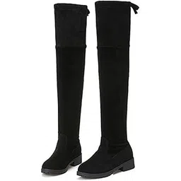 FROH FEET women Fashion Stylish Solid Heels Long Boots Over Knee High Boots Block Heel For Womens & Girls-picture-52
