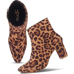 Froh Feet Women's Black Leather Ankle Boots with Side Zip | Pointed Toe & Fashionable Block Heel for Effortless Style-picture-15