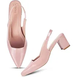 FROH FEET Women’s Block Heel Slingback Pumps | Pointed Toe Slip-On Dress Sandals-picture-14