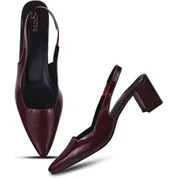 FROH FEET Women’s Block Heel Slingback Pumps | Pointed Toe Slip-On Dress Sandals-picture-31