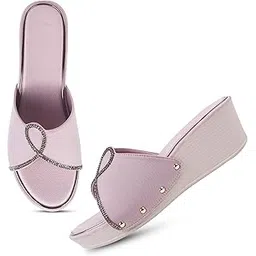 Froh Feet Women's Chunky Platform High Heels for Women Fashion Comfort Slip on Round Open Toe Wedges Heel Sandals for Office Party & Casualwear-picture-12