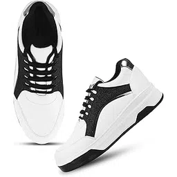 Froh Feet Women's Chunky Sneakers Lace-Up Round Toe Stylish Glitter Fashion Shoes, Ladis Shoes Comfortable & Durable Casual Use-picture-37