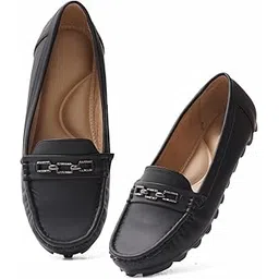 Froh Feet Women's Comfortable Loafers with Elegant Chain Buckle for Women & Girls-picture-17