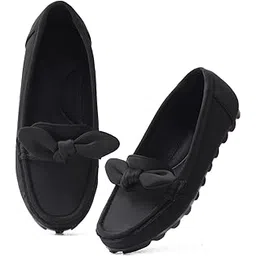 Froh Feet Women's Comfortable Slip-On Flat Loafers with Bow Detail Stylish Design-picture-32