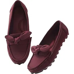 Froh Feet Women's Comfortable Slip-On Flat Loafers with Bow Detail Stylish Design-picture-31