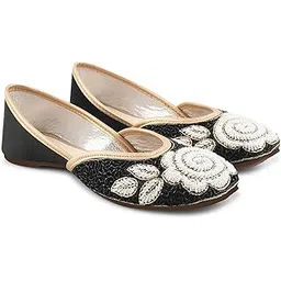 Froh Feet Women's Ethnic Embllished Punjabi Jutti Mojari Bellies Slip-On Shoes Casual Party Wedding Slip-On Flats-picture-28