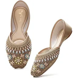 FROH FEET Women's Handcrafted Embellished Jutti | Traditional & Stylish Jutti Ethnic Footwear | Comfortable & Festive for Women-picture-10