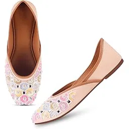 Froh Feet Women's Handcrafted Sequin Embroidered Ethnic Juttis – Elegant Traditional Flats for Festive and Everyday Wear-picture-19