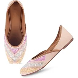 Froh Feet Women's Handcrafted Sequin Embroidered Ethnic Juttis – Elegant Traditional Flats for Festive and Everyday Wear-picture-20