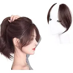 Front Hair Extensions for Women, Bangs Hairs Extensions for Womens, Hair Topper for Women Thin Hair, Dark Brown Hair Extensions for Quick Hairstyle Change, Face-Framing Hairs Extension-picture-16