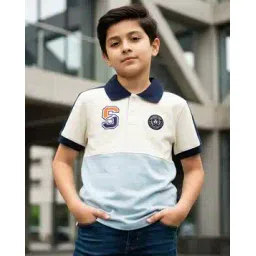 frosen fox Boys Colourblock Regular Fit Polo T-Shirt-picture-29