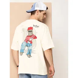 FROSEN FOX Graphic Printed Drop-Shoulder Sleeves T-shirt-picture-17