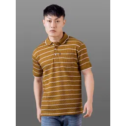 FROSEN FOX Men Striped Polo Collar Slim Fit T-shirt-picture-24