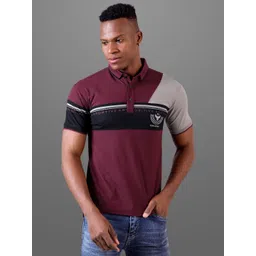 FROSEN FOX Men Striped Polo Collar Slim Fit T-shirt-picture-36