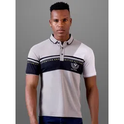 FROSEN FOX Men Striped Polo Collar Slim Fit T-shirt-picture-37