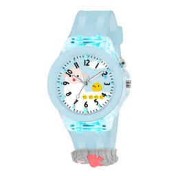 FROZIL Kids Cartoon Color Lights Rubber Strap Analogue Watch Sky Penguine-picture-45